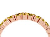 Rose gold Marquise and Round Yellow Sapphire Vine Eternity Band with Prong Setting_22