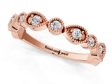 Rose gold Milgrain Bezel Set Pear and Round Diamond Eternity Band_10