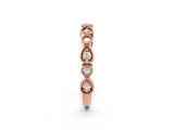 Rose gold Milgrain Bezel Set Pear and Round Diamond Eternity Band_11