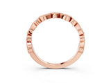 Rose gold Milgrain Bezel Set Pear and Round Diamond Eternity Band_12