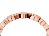 Rose gold Milgrain Bezel Set Pear and Round Diamond Eternity Band_13