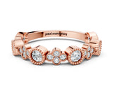 Rose gold Milgrain Bezel Set Round Diamond Cluster Eternity Band_9