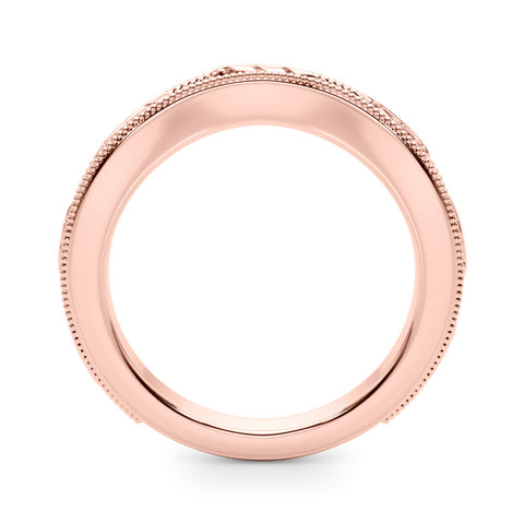 Rose gold Milgrain Bezel Set Round Diamond Eternity Band 1
