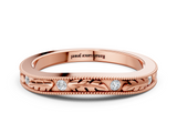 Rose gold Milgrain Bezel Set Round Diamond Eternity Band_4