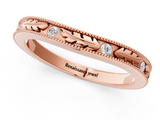 Rose gold Milgrain Bezel Set Round Diamond Eternity Band_5