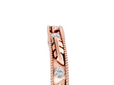 Rose gold Milgrain Bezel Set Round Diamond Eternity Band_9
