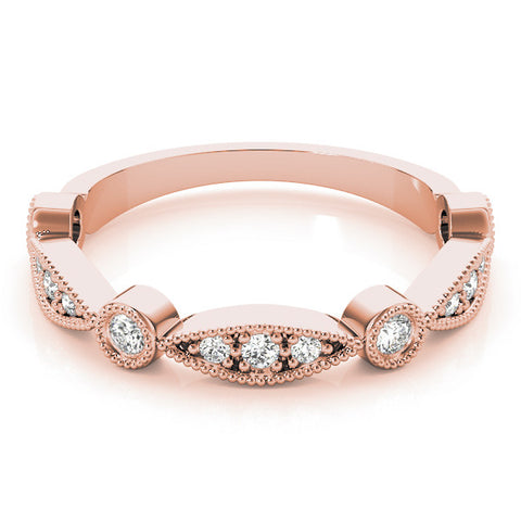Rose gold Milgrain Bezel and Marquise Diamond Band 1