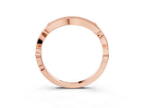Rose gold Milgrain Curved Diamond Pavé Band with Round Stones_7