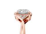 Rose gold Milgrain Cushion Cut Diamond Ring with Tapered Pave Band and Four Prong Setting_8