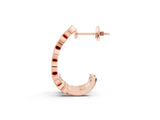 Rose gold Milgrain Cushion and Marquise Diamond Hoop Earrings_10