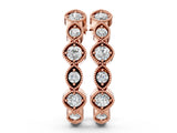 Rose gold Milgrain Cushion and Marquise Diamond Hoop Earrings_9