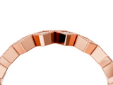 Rose gold Milgrain Diamond Geometric Stackable Band with Round Cut Stones and Bezel Setting_8