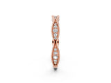 Rose gold Milgrain Diamond Marquise Curved Band with Pavé Setting_11