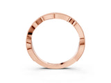 Rose gold Milgrain Diamond Marquise Curved Band with Pavé Setting_12