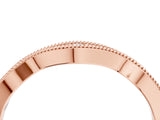 Rose gold Milgrain Diamond Marquise Curved Band with Pavé Setting_13