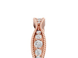 Rose gold Milgrain Diamond Marquise Curved Band with Pavé Setting_14