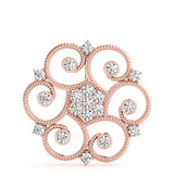 Rose gold Milgrain Diamond Round Swirl Pendant with Prong Setting 1