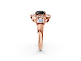 Rose gold Milgrain Fancy Black Cushion Cut Diamond Halo Split Shank Ring_14
