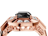 Rose gold Milgrain Fancy Black Cushion Cut Diamond Halo Split Shank Ring_16