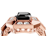 Rose gold Milgrain Fancy Black Emerald Cut Diamond Halo Split Shank Ring_4