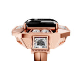 Rose gold Milgrain Fancy Black Emerald Cut Diamond Halo Split Shank Ring_5