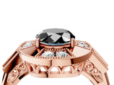 Rose gold Milgrain Fancy Black Oval Cut Diamond Halo Split Shank Ring_4