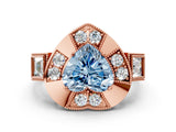 Rose gold Milgrain Fancy Blue Heart Cut Diamond Halo Split Shank Ring_12