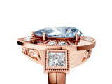 Rose gold Milgrain Fancy Blue Pear Cut Diamond Halo Split Shank Ring_11