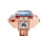 Rose gold Milgrain Fancy Blue Princess Cut Diamond Halo Split Shank Ring_5