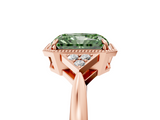 Rose gold Milgrain Fancy Green Radiant  Cut Diamond Ring with Tapered Pave Band and Four Prong Setting_8