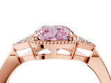 Rose gold Milgrain Fancy Pink Cushion  Cut Diamond Ring with Tapered Pave Band and Four Prong Setting_7