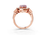 Rose gold Milgrain Fancy Pink Heart Cut Diamond Halo Split Shank Ring_9