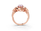 Rose gold Milgrain Fancy Pink Pear Cut Diamond Halo Split Shank Ring_27