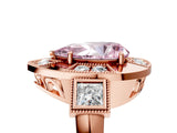 Rose gold Milgrain Fancy Pink Pear Cut Diamond Halo Split Shank Ring_29