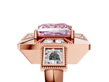 Rose gold Milgrain Fancy Pink Princess Cut Diamond Halo Split Shank Ring_5