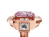 Rose gold Milgrain Fancy Pink Radiant Cut Diamond Halo Split Shank Ring_11