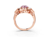 Rose gold Milgrain Fancy Pink Round Cut Diamond Halo Split Shank Ring_3