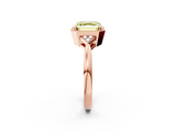 Rose gold Milgrain Fancy Yellow Asscher  Cut Diamond Ring with Tapered Pave Band and Four Prong Setting_36