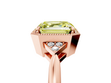 Rose gold Milgrain Fancy Yellow Asscher  Cut Diamond Ring with Tapered Pave Band and Four Prong Setting_39