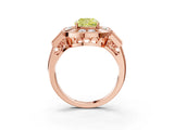 Rose gold Milgrain Fancy Yellow Cushion Cut Diamond Halo Split Shank Ring_3