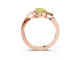 Rose gold Milgrain Fancy Yellow Cushion  Cut Diamond Ring with Tapered Pave Band and Four Prong Setting_6