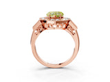 Rose gold Milgrain Fancy Yellow Heart Cut Diamond Halo Split Shank Ring_15