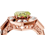 Rose gold Milgrain Fancy Yellow Heart Cut Diamond Halo Split Shank Ring_16