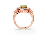 Rose gold Milgrain Fancy Yellow Heart Cut Diamond Halo Split Shank Ring_21