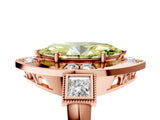 Rose gold Milgrain Fancy Yellow Marquise Cut Diamond Halo Split Shank Ring_5