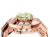 Rose gold Milgrain Fancy Yellow Oval Cut Diamond Halo Split Shank Ring_4