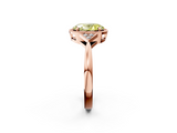 Rose gold Milgrain Fancy Yellow Oval  Cut Diamond Ring with Tapered Pave Band and Four Prong Setting_5