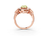 Rose gold Milgrain Fancy Yellow Pear Cut Diamond Halo Split Shank Ring_3