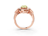 Rose gold Milgrain Fancy Yellow Pear Cut Diamond Halo Split Shank Ring_9