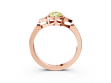 Rose gold Milgrain Fancy Yellow Pear  Cut Diamond Ring with Tapered Pave Band and Four Prong Setting_6